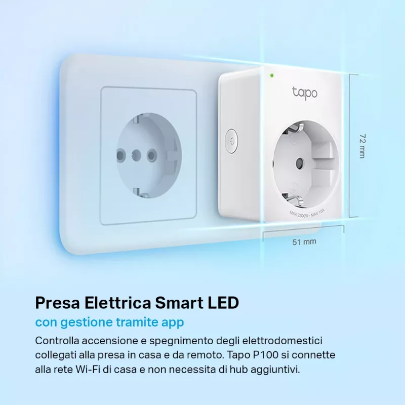 TP-LINK Tapo P100 inteligentna wtyczka biała 2300 W