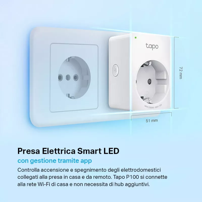 TP-LINK Tapo P100 inteligentna wtyczka biała 2300 W