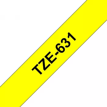 Taśma etykietująca Brother TZe-631 (TZe) 12 mm x 8 m, czarna na żółtym