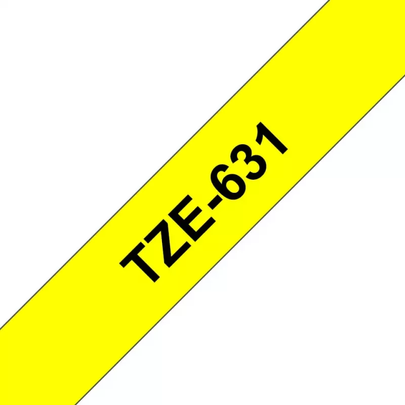 Taśma etykietująca Brother TZe-631 (TZe) 12 mm x 8 m, czarna na żółtym