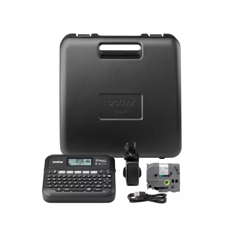 Drukarka etykiet Brother PT-D460BTVP Termotransferowa 180×180 DPI 30 mm/s Przewodowa i Bluetooth QWERTY Taśma TZe