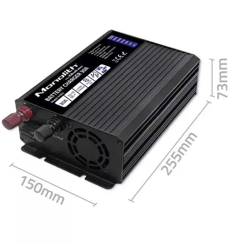 Prostownik QOLTEC 51955 — 30A 12V do LiFePO4, AGM, ŻEL, SLA