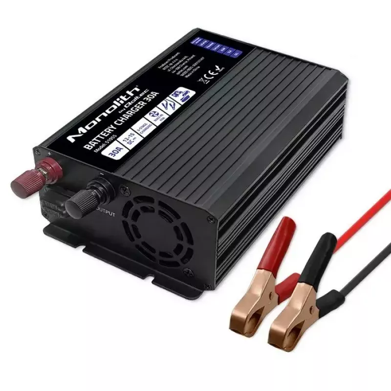 Prostownik QOLTEC 51955 — 30A 12V do LiFePO4, AGM, ŻEL, SLA