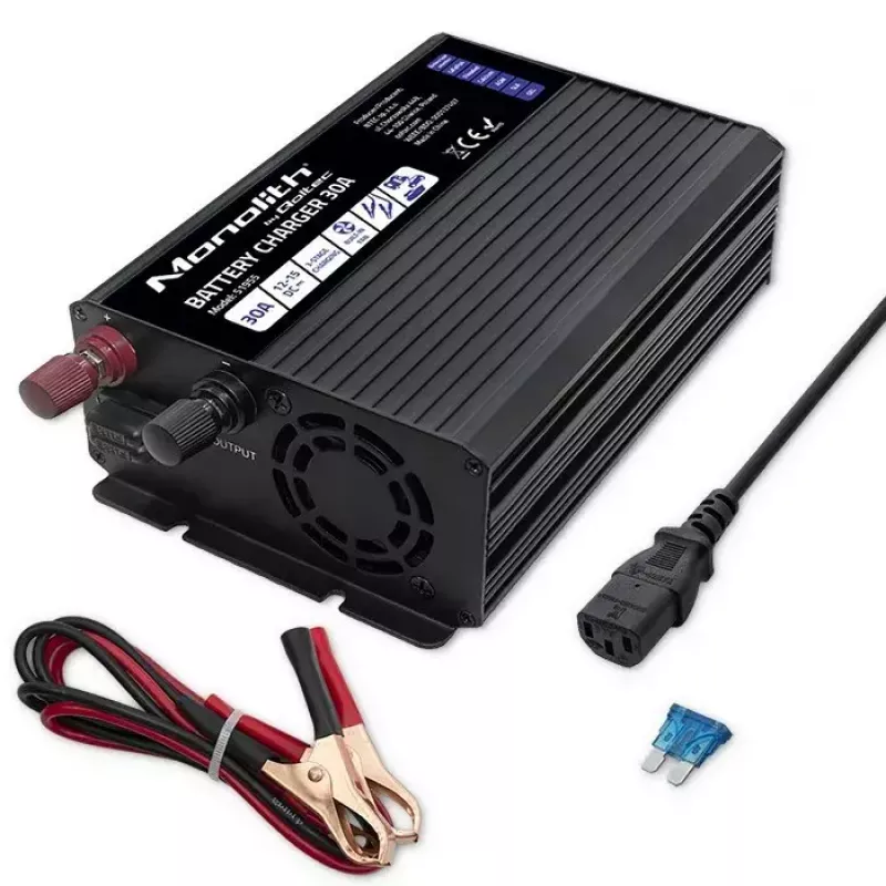 Prostownik QOLTEC 51955 — 30A 12V do LiFePO4, AGM, ŻEL, SLA