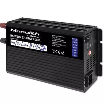 Prostownik QOLTEC 51955 — 30A 12V do LiFePO4, AGM, ŻEL, SLA