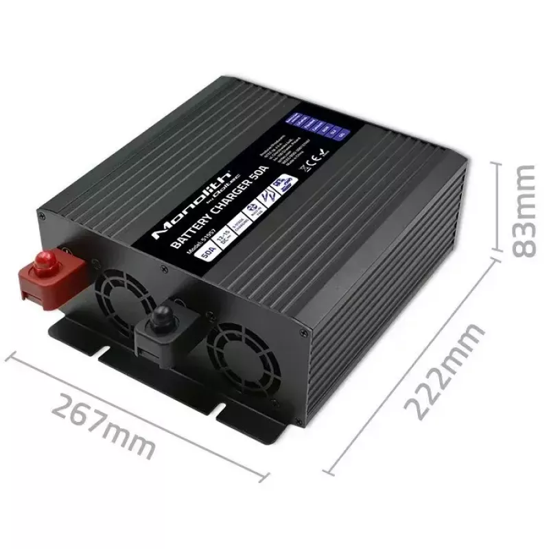 Ładowarka do akumulatorów QOLTEC 51957 50A 12V do akumulatorów LiFePO4, AGM, GEL, SLA