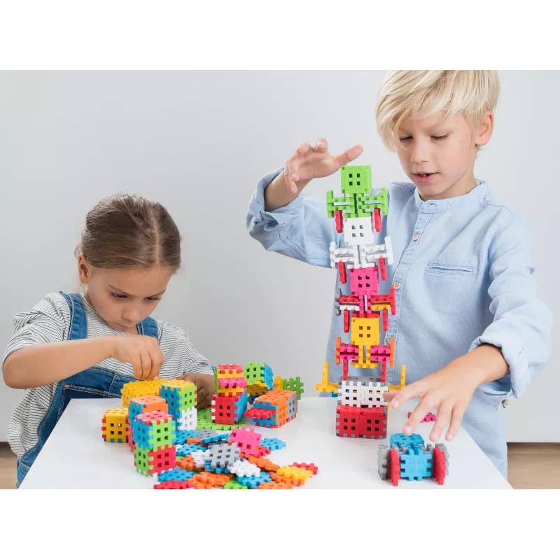 Marioinex Mini Waffle 140 zestaw konstrukcyjny — 140 elementów, wielokolorowy, dla dzieci od 3 lat