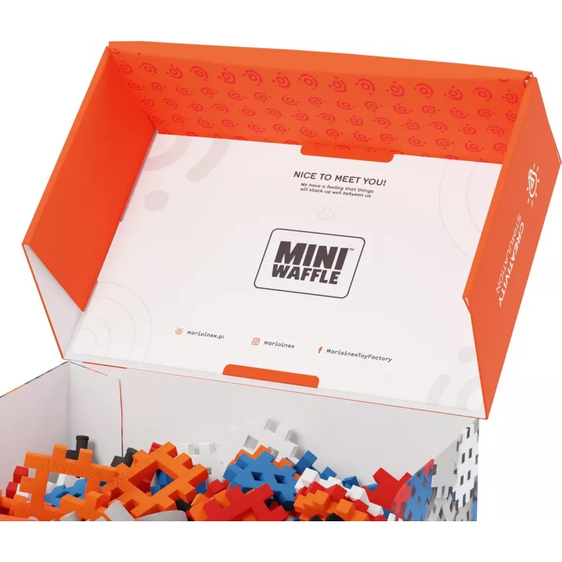 Klocki konstrukcyjne Marioinex Mini Waffle Constructor 300 — kompatybilny zestaw klocków, 300 elementów, wielokolorowy