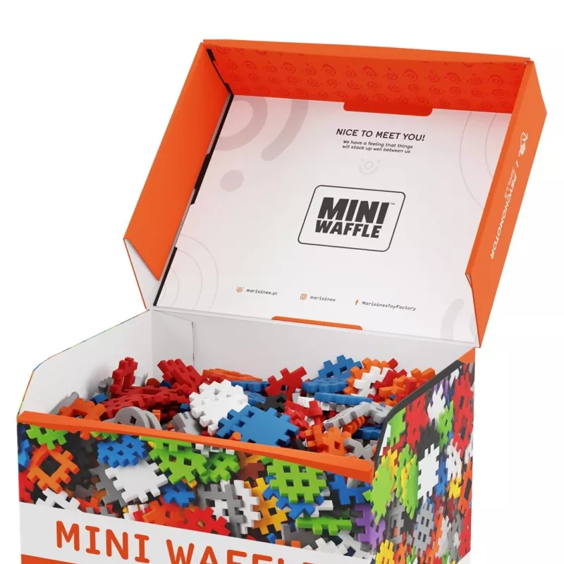 Zestaw klocków konstrukcyjnych Marioinex Mini Waffle Konstruktor 500, 500 elementów, można prać w pralce, wielokolorowy