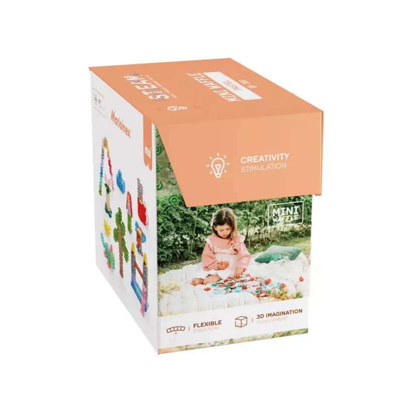 Klocki konstrukcyjne Marioinex Mini Waffle, pastelowe, 300 elementów