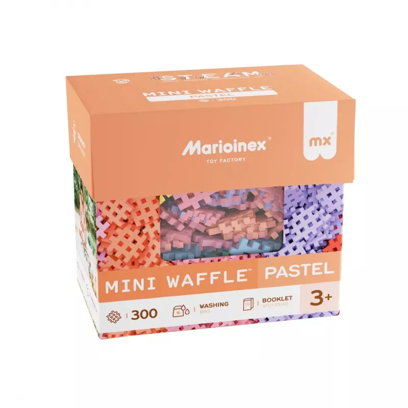 Klocki konstrukcyjne Marioinex Mini Waffle, pastelowe, 300 elementów