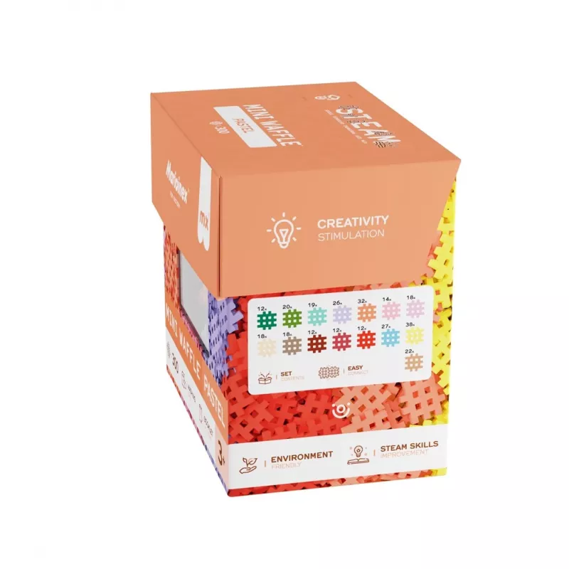 Klocki konstrukcyjne Marioinex Mini Waffle, pastelowe, 300 elementów