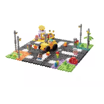 Zestaw konstrukcyjny Marioinex Waffle mini Blocks - Ulica, 280 elementów
