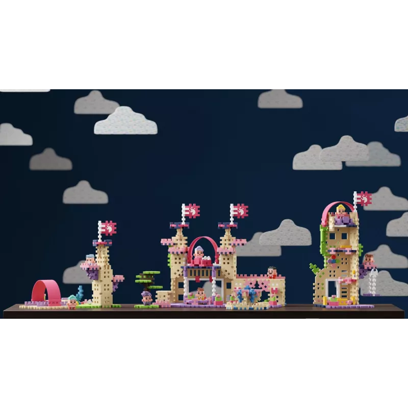 Zestaw klocków konstrukcyjnych Marioinex Waffle Mini Blocks Princess — 280 elementów, wielokolorowe, pudełko, wiek 6+