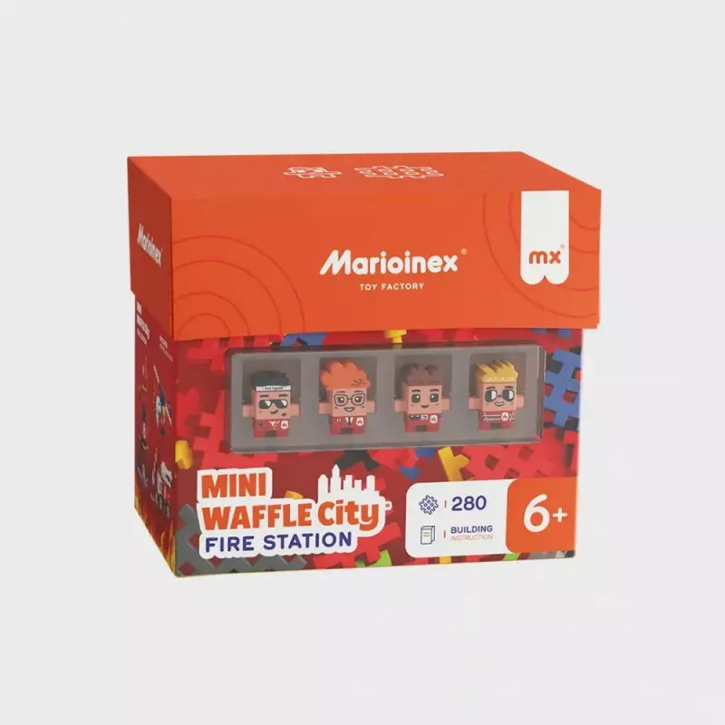 Zestaw konstrukcyjny Marioinex Waffle Blocks Remiza Strażacka 280 elementów, model 906279