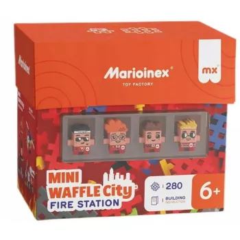 Zestaw konstrukcyjny Marioinex Waffle Blocks Remiza Strażacka 280 elementów, model 906279