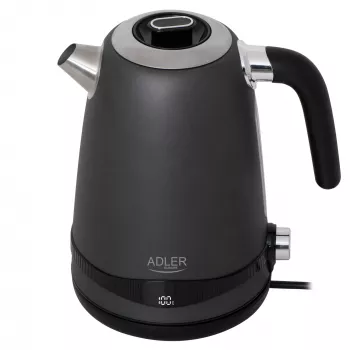 Czajnik Adler | AD 1295g SS | Elektryczny | 2200 W | 1,7 l | Stal nierdzewna | Obrotowa podstawa 360° | Szary