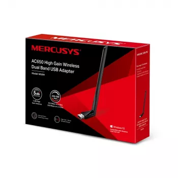 Adapter USB Mercusys AC650 Dual Band o Wzmocnionym Sygnale