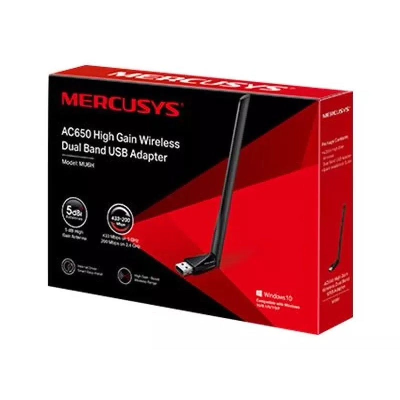 Adapter USB Mercusys AC650 Dual Band o Wzmocnionym Sygnale
