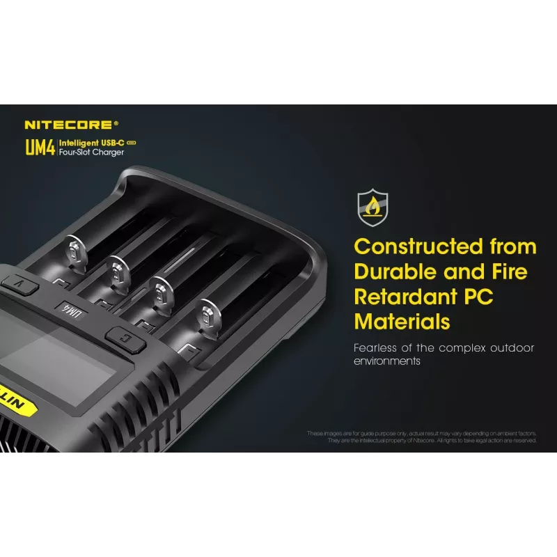 Nitecore UM4 ładowarka do akumulatorów Domowa DC Litowo-żelazowo-fosforanowa Litowo-jonowa Niklowo-kadmowa
