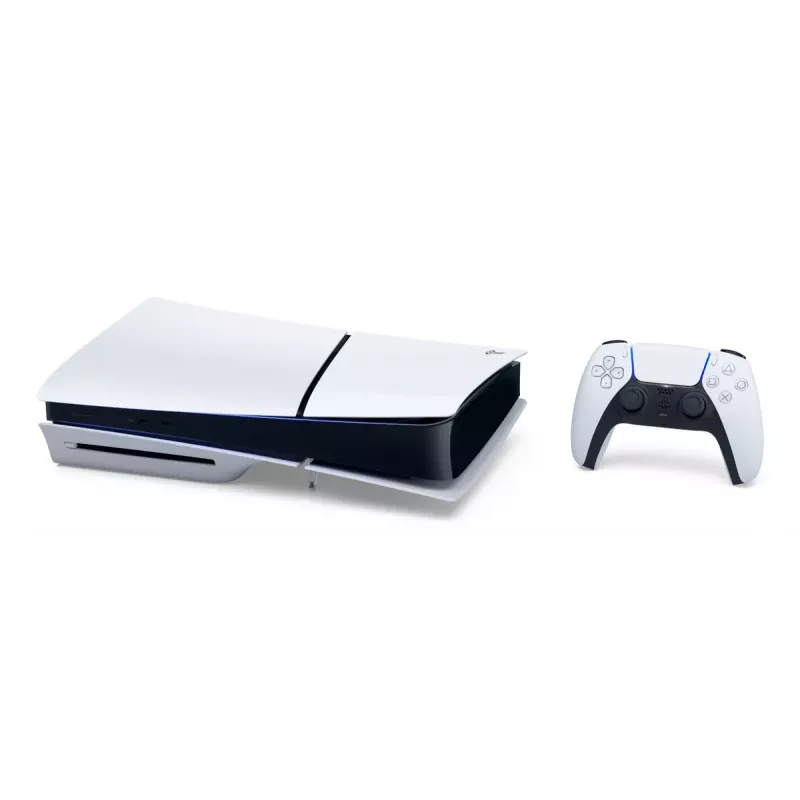 Konsola do gier Sony PlayStation 5 cienki — 1 TB SSD, AMD Ryzen Zen 2 8-rdzeniowy 3,5 GHz, AMD RDNA 2 10,3 TFLOPS, 8K HDR, gotowa na VR, Bluetooth 5.1, Wi‑Fi, Gigabit Ethernet