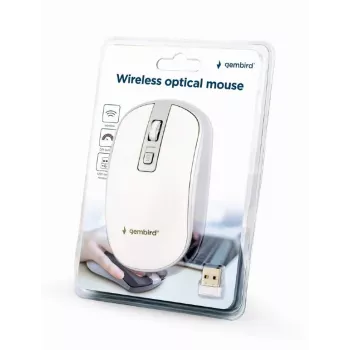 Mysz USB Optyczna Bezprzewodowa BIAŁO-SREBRNA MUSW-4B-06-WS Gembird
