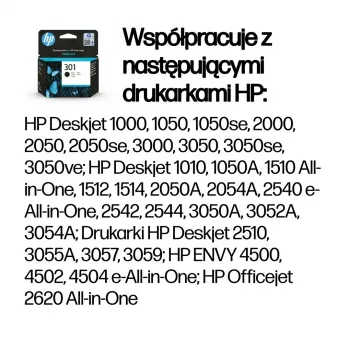 Oryginalny wkład atramentowy HP 301 Czarny