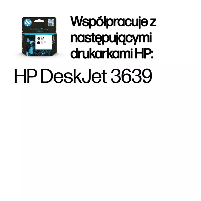 Oryginalny czarny wkład atramentowy HP 302