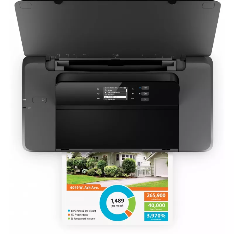 HP Officejet 200 Drukarka mobilna Drukarka kolorowa atramentowa A4 1200x1200dpi 20 str./min mono 19 str./min kolor 50 arkuszy USB Wi-Fi