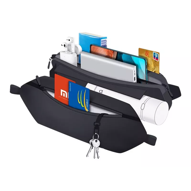 Torba biodrowa Xiaomi Sports Fanny Pack z tkaniny i ekoskóry czarna 2,25 l unisex