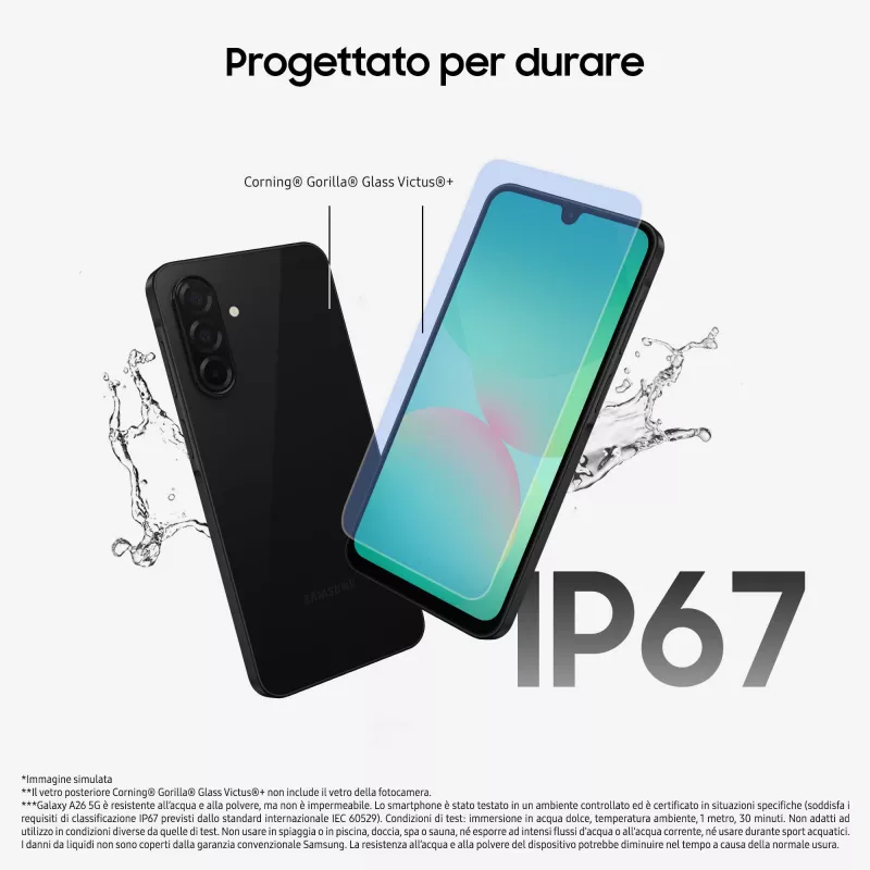 Samsung Galaxy A26 17 cm (6,7) Hybrid Dual SIM Android 15 5G USB Type-C 8 GB 256 GB 5000 mAh Czarny