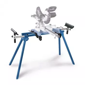 Stojak do piły ukośnej Scheppach UMF1550, metalowy 4-nogowy stojak, maks. ładowność 150 kg, maks. długość 194,5 cm, wym. 950×540×810 mm, czarny