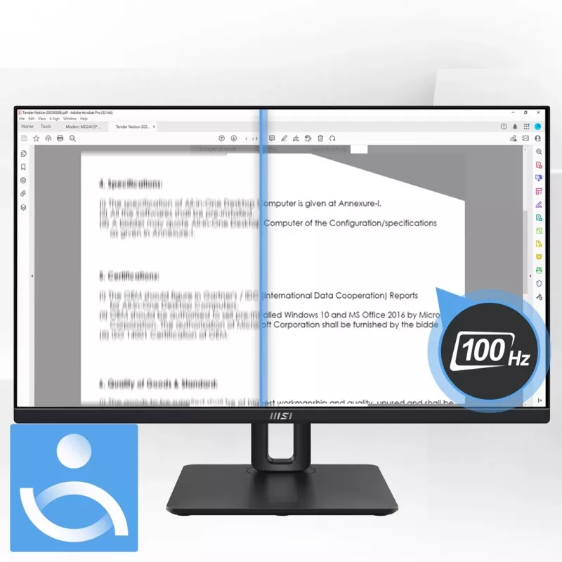 MSI Pro MP245PG 24-calowy IPS FHD HDMI/DP Pivot - Płaski ekran - 61 cm