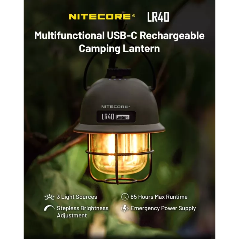 Latarka kempingowa USB Nitecore LR40 100 lm Oliwkowa