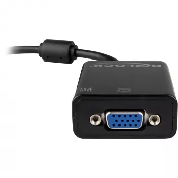 Adapter kabla wideo DeLOCK 61848 0,125 m VGA (D-Sub) DisplayPort Czarny