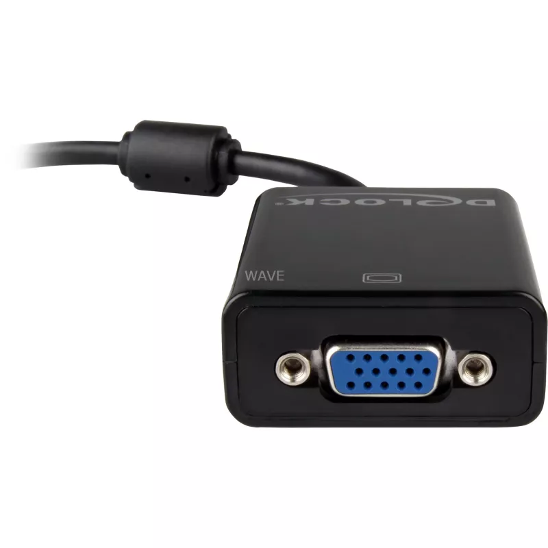 Adapter kabla wideo DeLOCK 61848 0,125 m VGA (D-Sub) DisplayPort Czarny