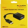 Adapter kabla wideo DeLOCK 61848 0,125 m VGA (D-Sub) DisplayPort Czarny