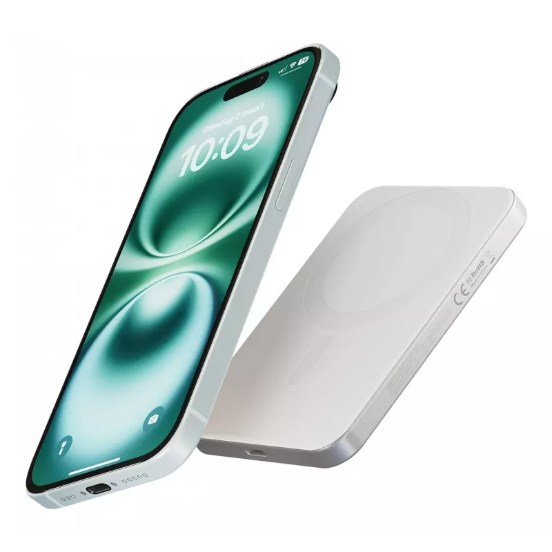 ZENS Pro 1 cienki 5000 mAh Ładowanie bezprzewodowe Biały