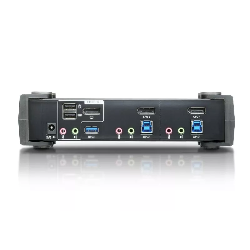 Przełącznik KVMP™ ATEN 2-portowy USB 3.1 Gen 1 4K DisplayPort 1.2 z obsługą audio (kable KVM w zestawie)