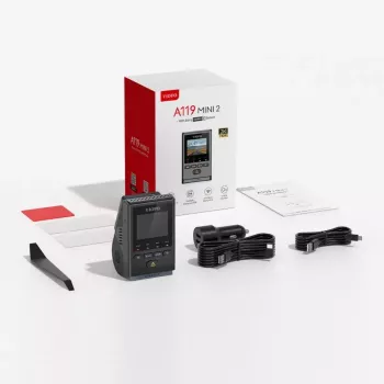 Kamera samochodowa VIOFO A119 MINI 2-G GPS – 1-kanałowa Quad HD 2560×1440, Sony STARVIS 2 IMX675, 60 fps, 140° F1.6, GPS, Wi‑Fi, dwuzakresowa, tryb parkingowy