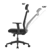 Ergo Office ER-425 Ergonomiczne krzesło biurowe z wysokim oparciem, maks. 150 kg, obrotowe, regulowane podparcie