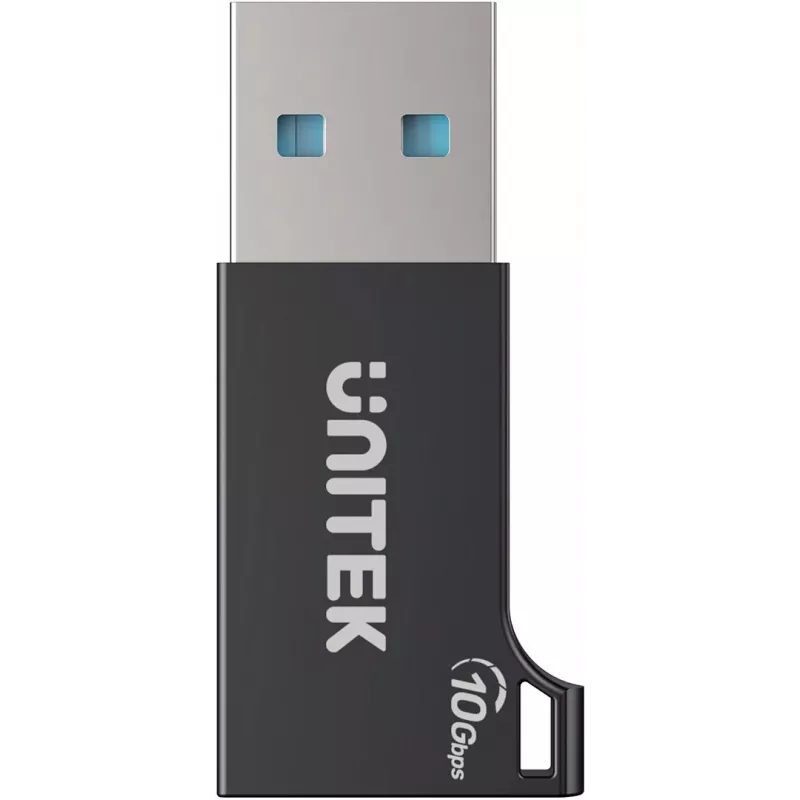 Adapter Unitek USB-C na USB-A A1049ABK01 — czarny, kompaktowy adapter USB-C (żeński) na USB-A (męski)