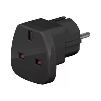 Wentronic Goobay Adapter podróżny, czarny - gniazdo UK > Typ F (Typ F, CEE 7/7) (94271)
