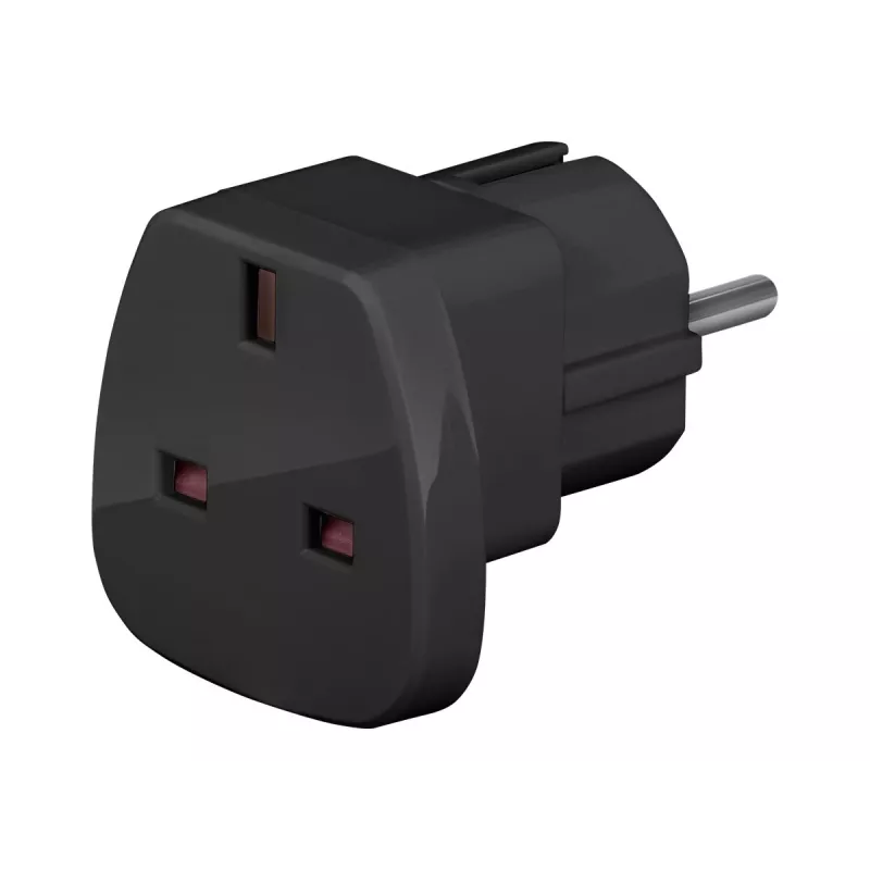 Wentronic Goobay Adapter podróżny, czarny - gniazdo UK > Typ F (Typ F, CEE 7/7) (94271)