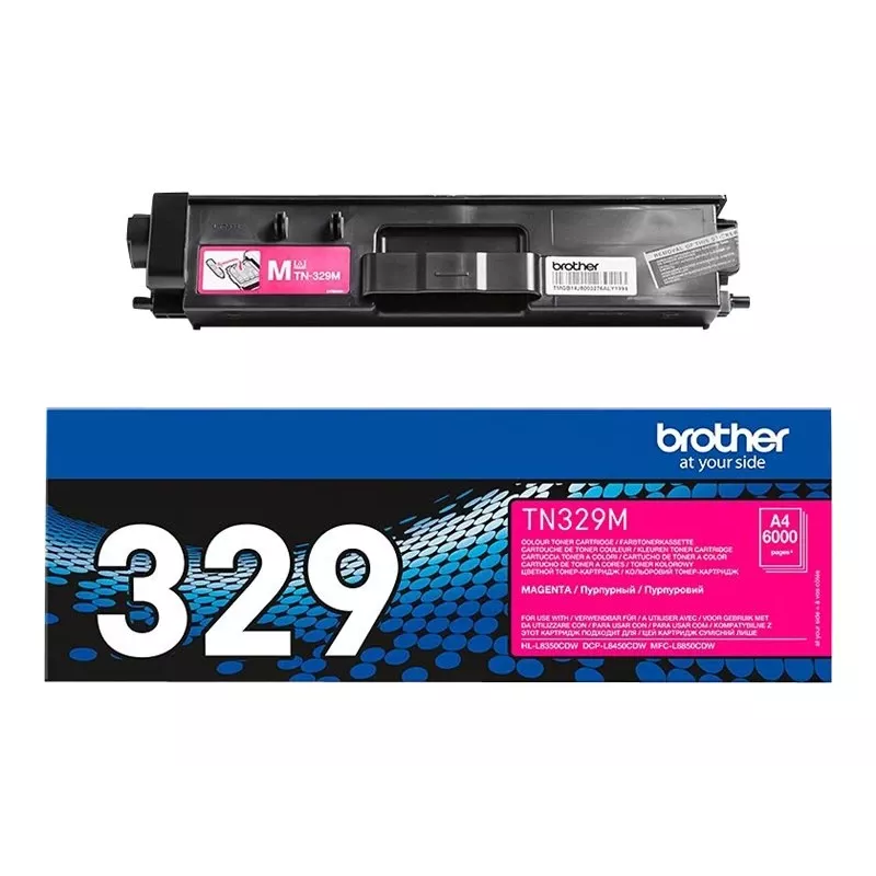 Oryginalny toner Brother TN-329 TN329M magenta, wydajność 3000 stron