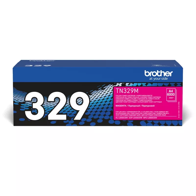 Oryginalny toner Brother TN-329 TN329M magenta, wydajność 3000 stron
