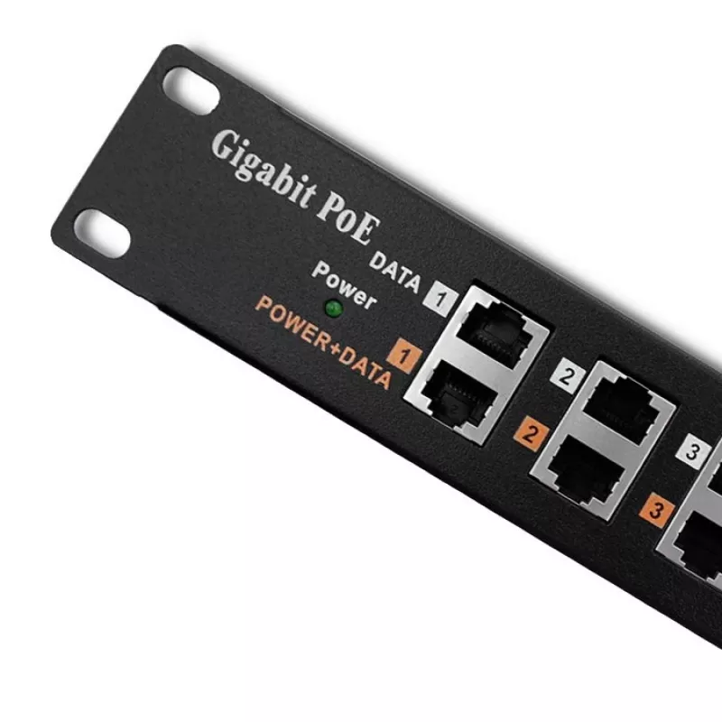 Patch panel QOLTEC 54478 12 portów PoE Czarny
