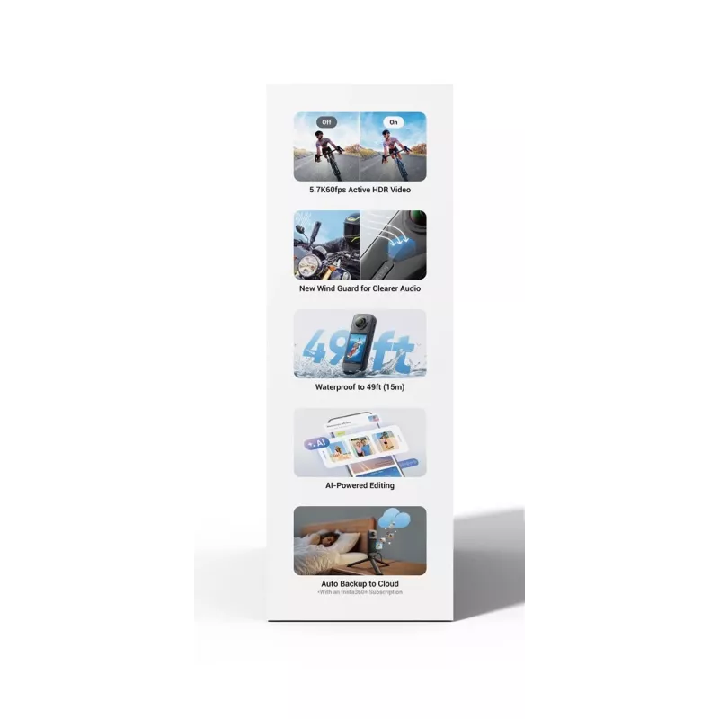 Insta360 X5 Bundle kamera sportowa 72 MP 8K Ultra HD 360°