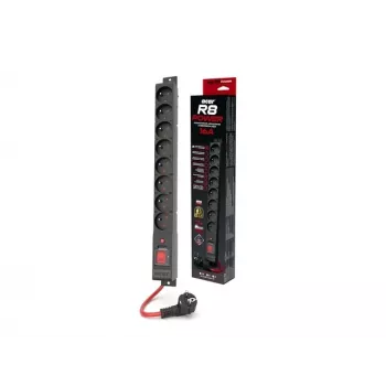 ACAR S8 Black 8 gniazd AC 230 V 10m