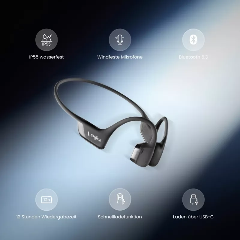 SHOKZ OpenRun Pro 2 Mini Zestaw słuchawkowy Bezprzewodowy Sportowy Bluetooth Czarny